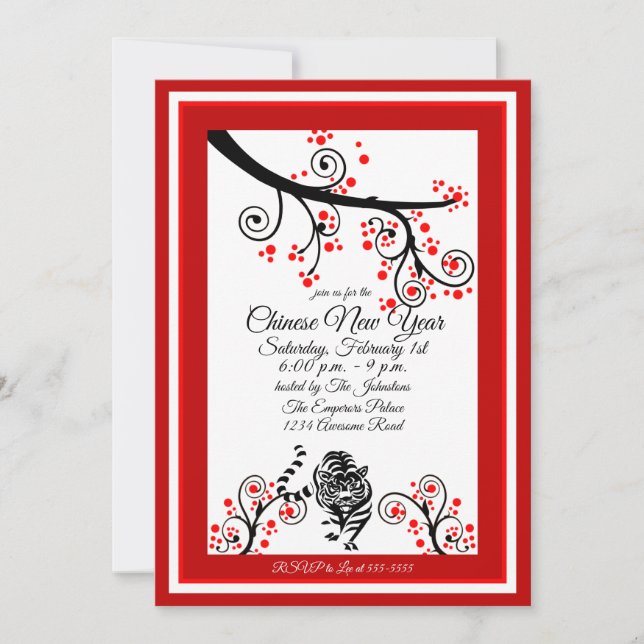 2022 Chinese New Year Tiger Invitation (Front)