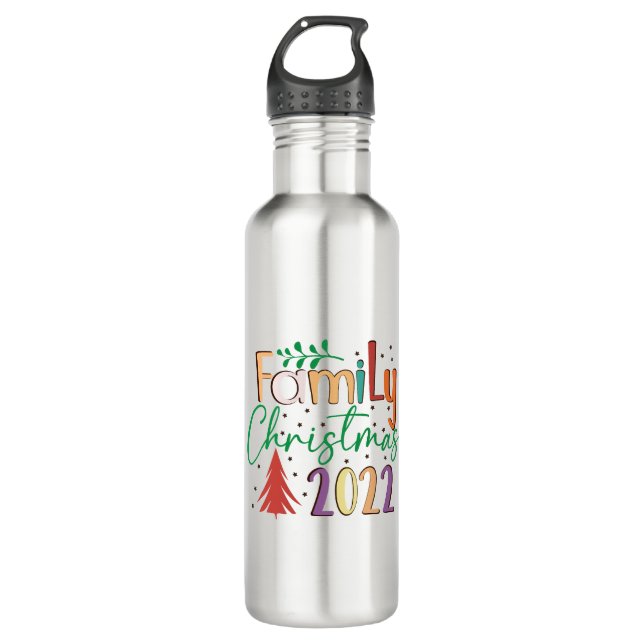 2022 Christmas Family 710 Ml Water Bottle (Front)