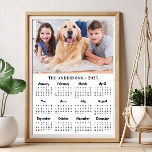 2022 Custom Photo New Year 12 Month Calendar Poster