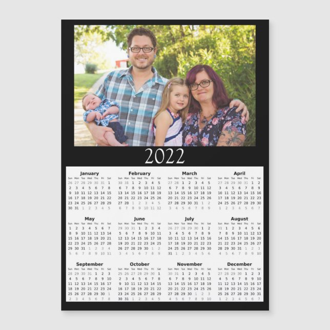 2022 Customised Photo Calendar Mini Magnet (Front)