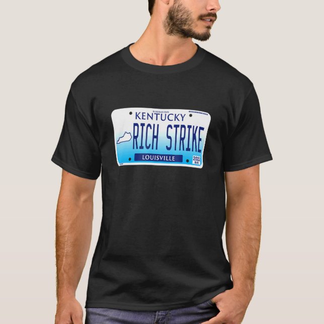 2022 Derby Winner Rich Strike License Plate Graphi T-Shirt (Front)