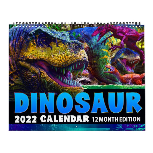 2022 DINOSAUR WORLD CALENDAR: Kids Calendar Print (Cover)