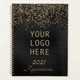 2022 Elegant Black Gold Logo Appointment Book Planner