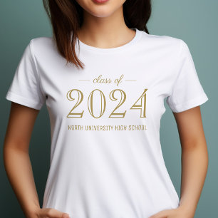 2022 Elegant Gold Custom Graduation T-Shirt