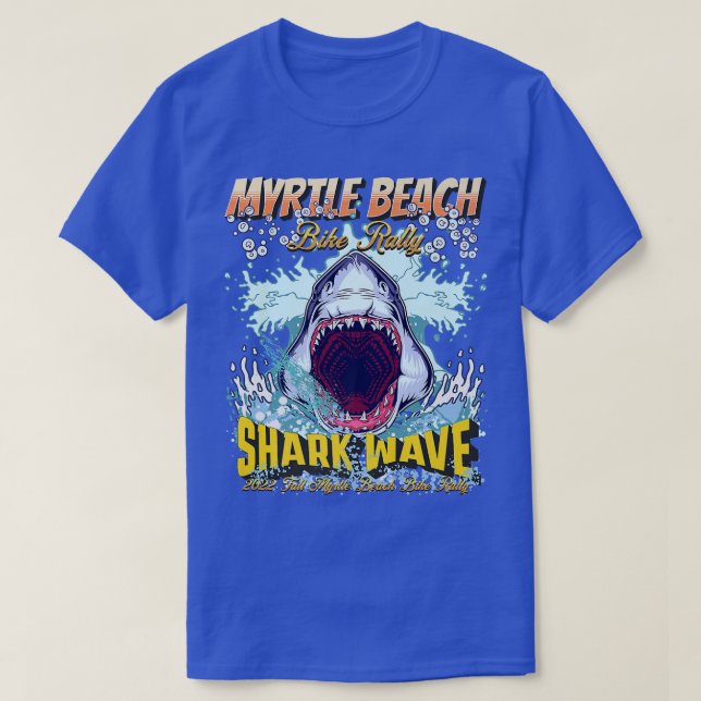 2022 FALL MYRTLE BEACH BIKE RALLY SHARK WAVE ART O T-Shirt (Design Front)