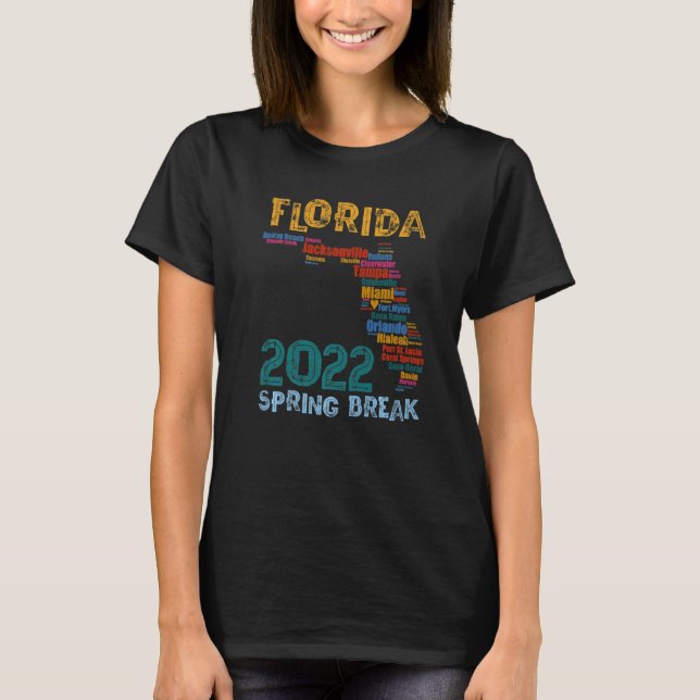 2022 Florida Spring Break Trip Vacay Squad Cities  T-Shirt (Front)