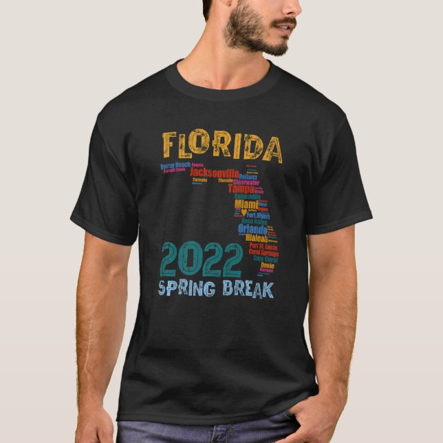 2022 Florida Spring Break Trip Vacay Squad Cities  T-Shirt (Front)