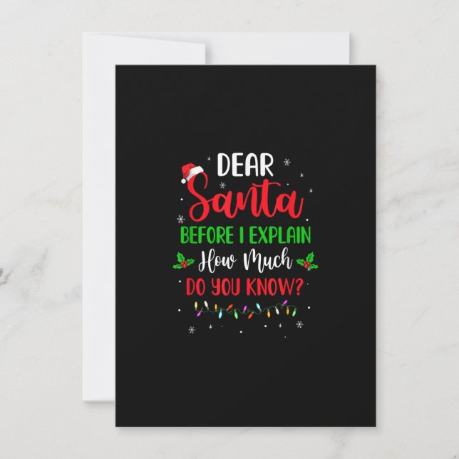 2022 Funny Christmas Adults Kids Santa I Can Expla Invitation (Front)