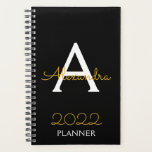 2022 Gold Black Monogram Elegant Planner<br><div class="desc">2022 Gold Black Monogram Name and Initial Spiral Notebook Planner. This makes the perfect sweet 16 birthday,  wedding,  bridal shower,  anniversary,  baby shower or bachelorette party gift for someone that loves glam luxury and chic styles.</div>