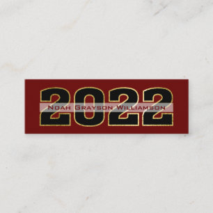 2022 Gold Burgundy Graduation Name Insert
