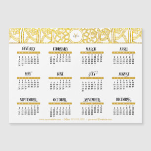 2022 Gold Lotus Monogram Business Calendar