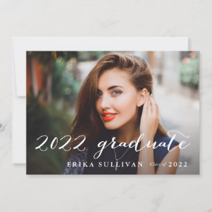 2022 Graduate Script Photo Graduation Invitation