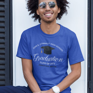 2022 Graduation Custom High School Senior Blue T-Shirt