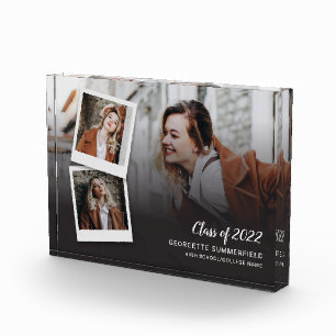 2022 Graduation Keepsake Modern Grad Script Photo Block