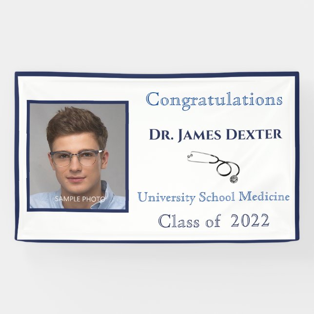 2022 Graduation Medical School Stethoscope  Banner (Horizontal)