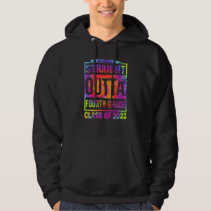 2022 Graduation Tiedye Straight Outta 4th Fourth G Hoodie