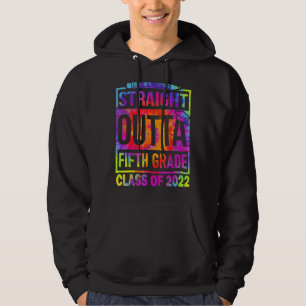 2022 Graduation Tiedye Straight Outta 5th Fifth Gr Hoodie