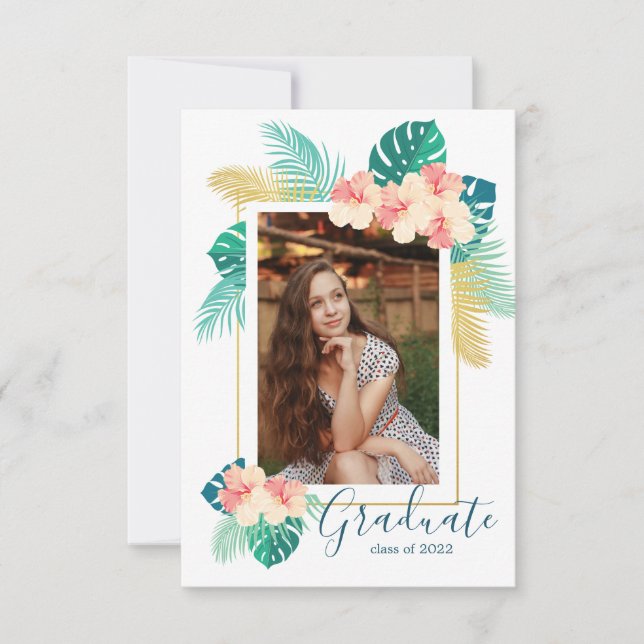 2022 Green Hawaiian Graduation Announcement (Front)