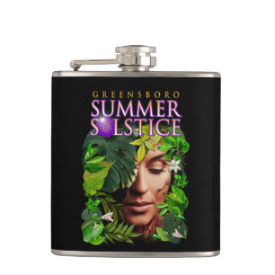 2022 Greensboro Summer Solstice Festival Keepsake Hip Flask