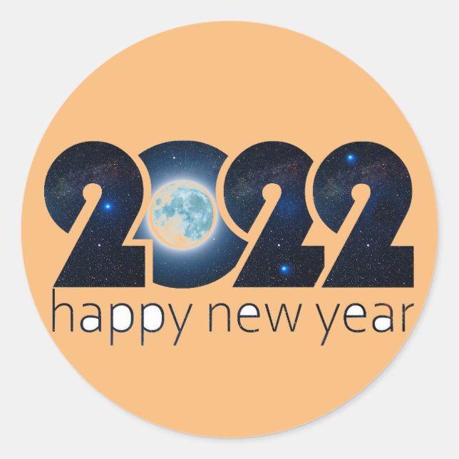 2022 Happy New Year Classic Round Sticker (Front)