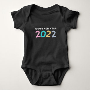 2022 Happy New Year with Colourful text Baby Bodysuit