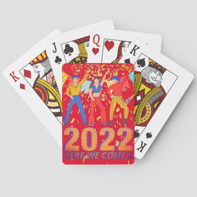 2022 HERE WE COME funny new years eve party gift   Playing Cards (Back)