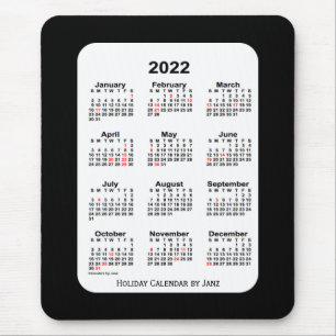 2022 Holiday Two Tone Black Calendar by Janz Mouse Pad