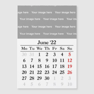 2022 June calendar Magnetic card