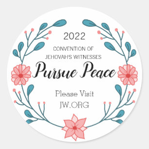 2022 JW Ministry Supply Pursue Peace Convention Classic Round Sticker