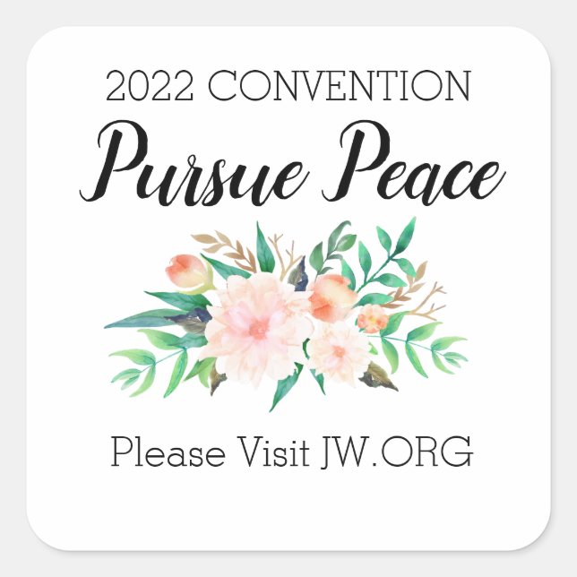  2022 JW Ministry Supply Pursue Peace Convention  Square Sticker (Front)