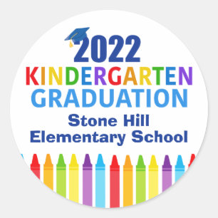 2022 Kindergarten Graduation Custom School Party Classic Round Sticker