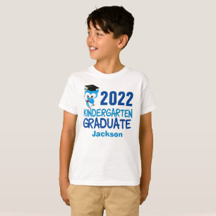 2022 Kindergarten Graduation Cute Blue Owl Kids T-Shirt