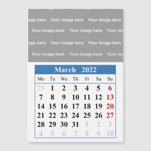 2022 March calendar Magnetic card