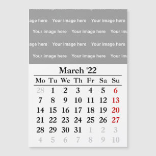 2022 March calendar Magnetic card