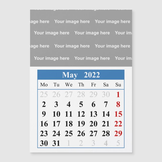 2022 May calendar Magnetic card (Front)