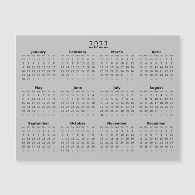 2022 Mini Calendar Magnetic Invitation (Front)