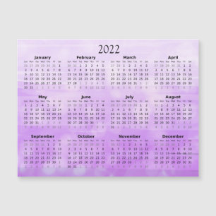 2022 Mini Calendar Magnetic Ombre Purple Invitation
