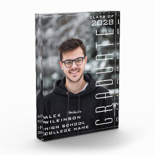 2022 Modern Script Guy Trendy Graduation Photo Block