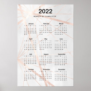 2022! Modern Watercolour Calendar Poster. Poster