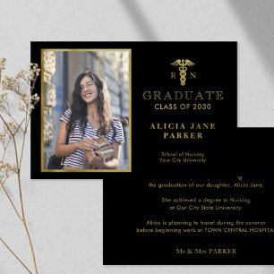 2022 Nursing school graduation gold elegant photo