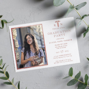 2022 Nursing school graduation modern photo Invitation