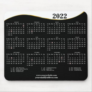 2022 on easy black and white Mouse Pad