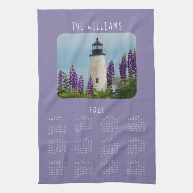 2022 Pemaquid Point Lighthouse Calendar Tea Towel (Vertical)