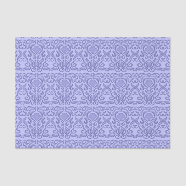 2022 Periwinkle Blue Damask Old World Tissue Paper (Front)