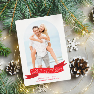 2022 PHOTO modern arch merry everything ribbon Announcement