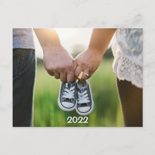 2022 Photo Pregnancy Expecting Announcement Postcard (Front)