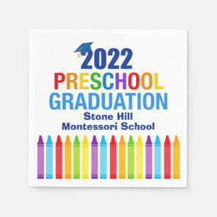2022 Preschool Graduation Cute Crayon Custom Party Napkin