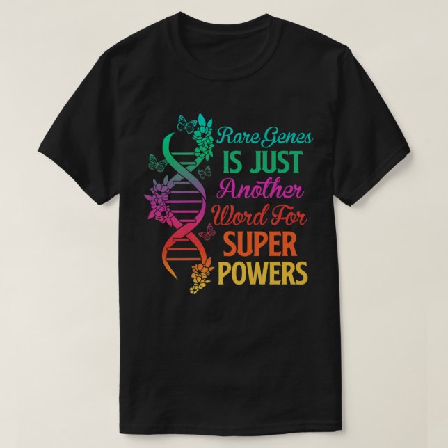 2022 Rare Disease Day Awareness Zebra Ribbon DNA F T-Shirt (Design Front)