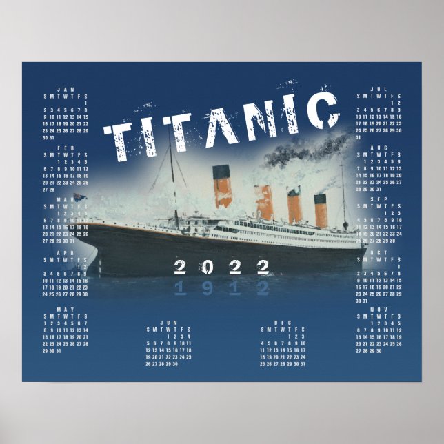 2022 RMS Titanic Blue Calendar Poster (Front)