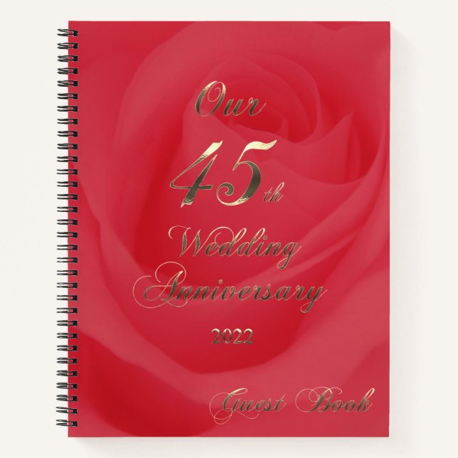 2022 Sapphire Wedding 45th Anniversary Guestbook N Notebook (Front)